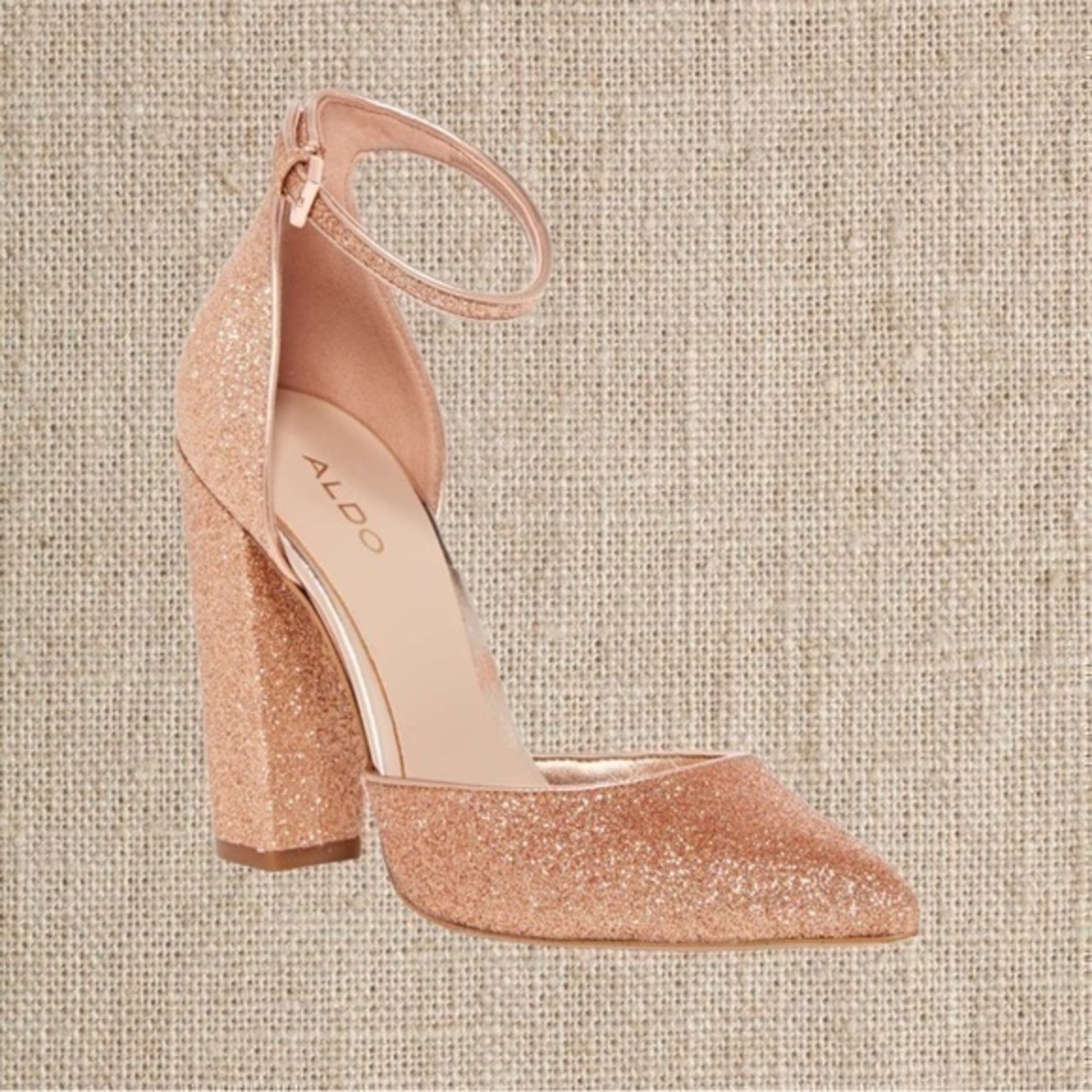 Rose Golden glitter sparkle heels - Picture 1 of 5